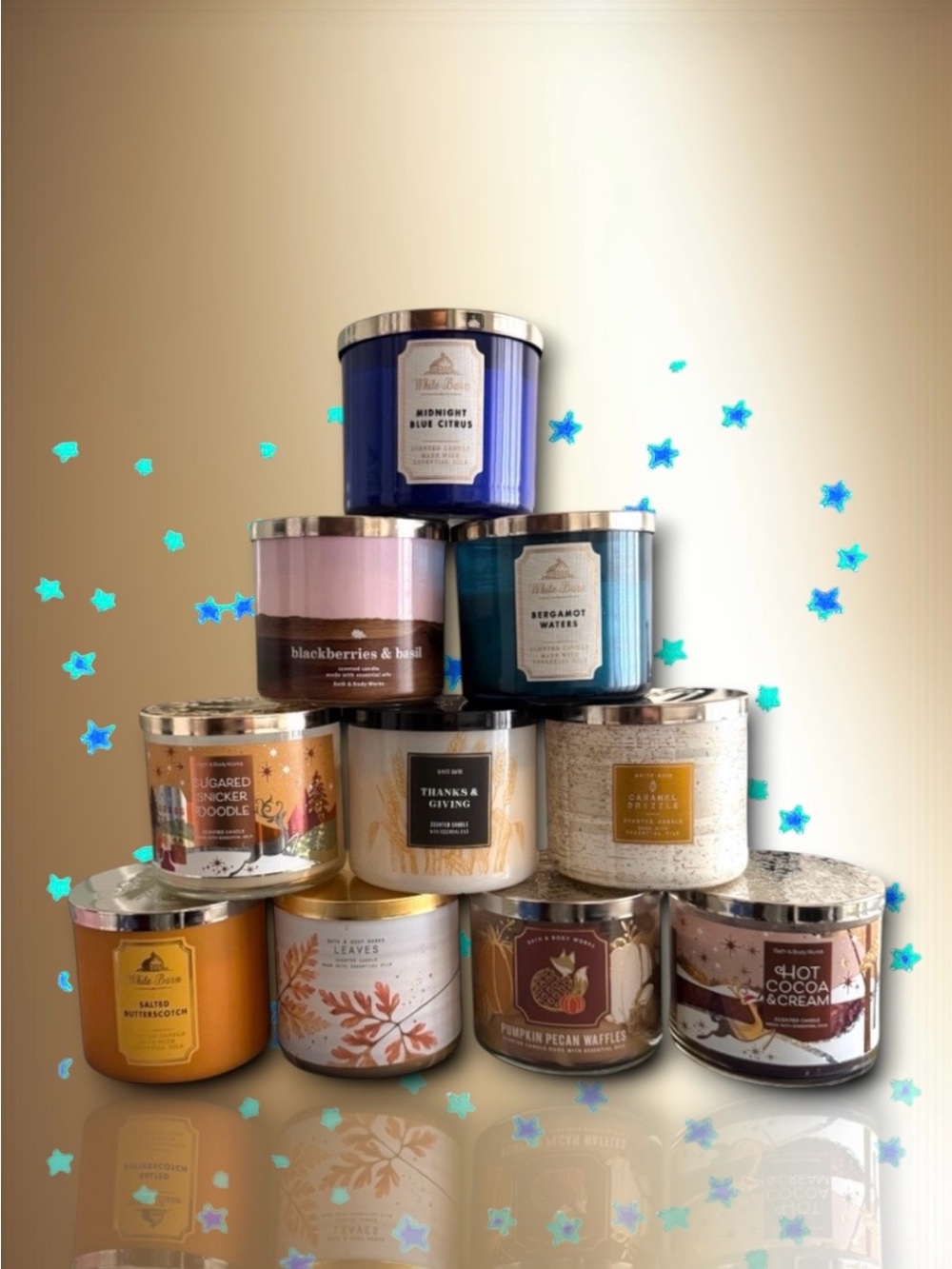 💕BBW White Barn [LOT of 10] Fall-Winter Profile Scented 3-Wick Candles